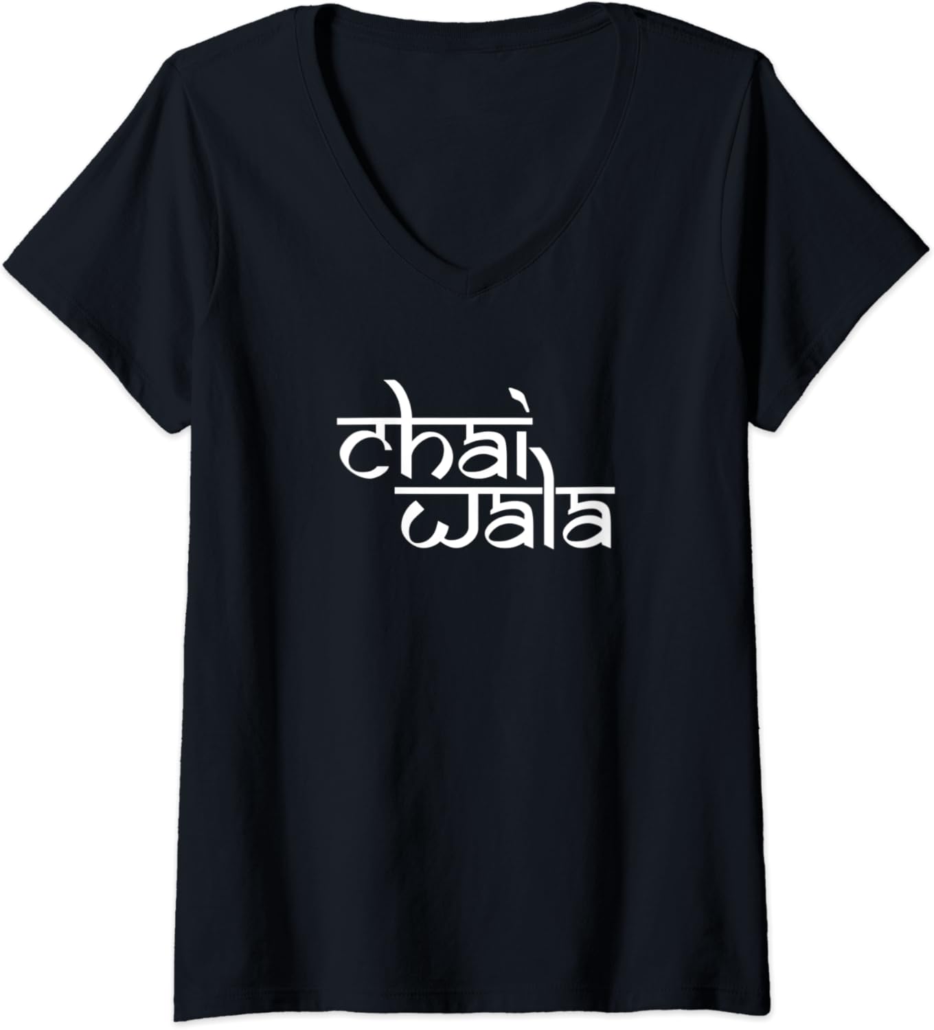Womens Funny Chai Wala shirt for Barrista at Home (Tea Guy) Tee VNeck